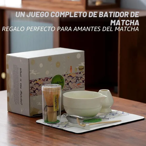 Miniatura 7 de Clay&Fire Juego de batidor de matcha, juego de matcha de cerámica, cuenco de matcha con asa y batidor, juego de té matcha de 9 piezas para amantes