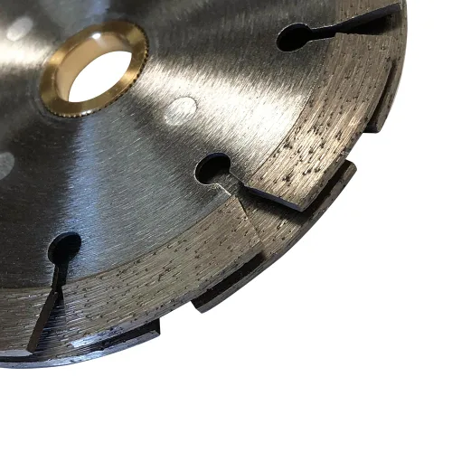 Miniatura 4 de Hoja de punto de inserción estilo sándwich de diamante de 4 pulgadas para extracción de juntas de mortero, ancho de segmento de doble capa de 1/4