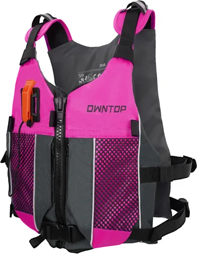 Miniatura 12 de Owntop Chaqueta de natación para adultos y jóvenes, paquete de hidratación, bolsillos de malla duales, silbato adjunto, ultrafina para un movimiento