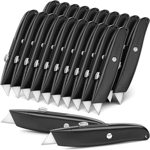 Miniatura 20 de DIYSELF Paquete de 2 cuchillos utilitarios, cortador retráctil, resistente (naranja)