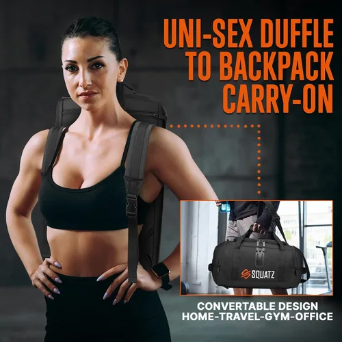 Miniatura 6 de SQUATZ Mochila de viaje Bolsa de transporte plegable convertible para gimnasio, correa de hombro ajustable y extraíble, espacioso compartimento