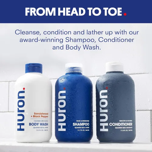 Miniatura 2 de Kit de ducha Huron - Champú, acondicionador y gel de baño para hombres - Aroma a sándalo y pimienta negra - Champú y acondicionador hidratante