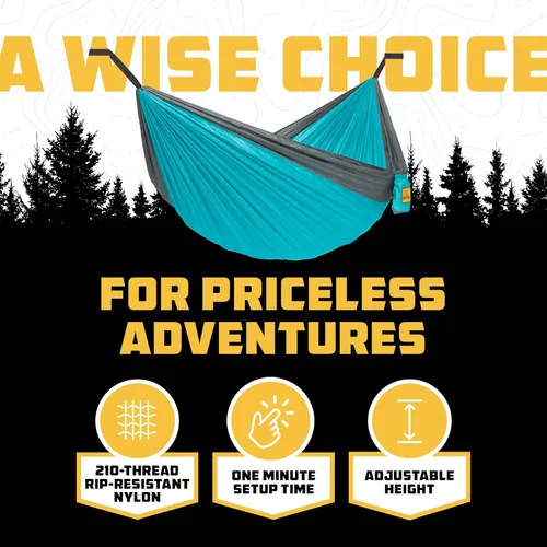Miniatura 3 de Wise Owl Outfitters Hamaca de camping – Hamaca portátil de 500 libras con correas de árbol – viajes, mochileros, senderismo, equipo de campamento al
