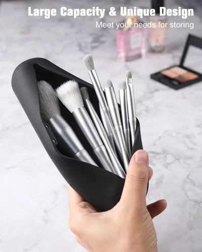 Miniatura 22 de FERYES Soporte para brochas de maquillaje de viaje, Negro, L, Simplicidad