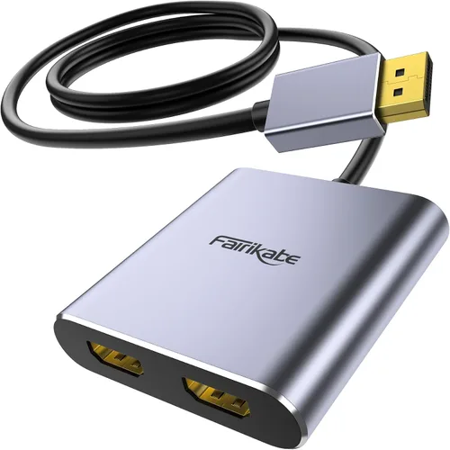 Adaptador Displayport a HDMI dual, puerto de pantalla 4K 60Hz a divisor HDMI para monitores duales, pantalla extendida, monitor HDMI DP 1.2 a 2 para