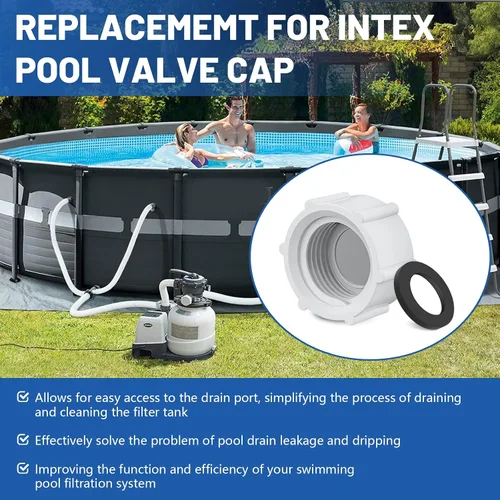 Miniatura 4 de 11456 Tapa de válvula de drenaje de piscina compatible con bombas de filtro de arena Intex, tapa de drenaje de bomba de piscina para piscina sobre