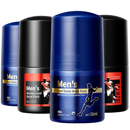 Desodorante enrollable para hombre, antitranspirante 48H, protección duradera contra el sudor y el olor, 4 x 1.7 fl oz antitranspirante, ligeramente