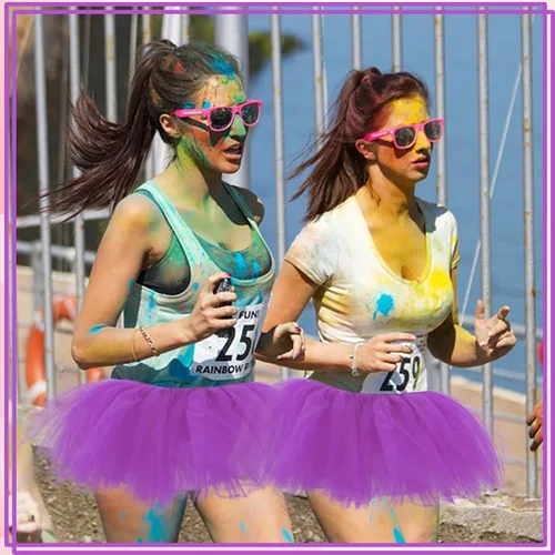Miniatura 36 de Paquete de 3 faldas tutú para mujeres, adolescentes y adultos, 5 capas hinchadas clásicas de tul para mujeres, ballet, correr, fiesta, disfraz