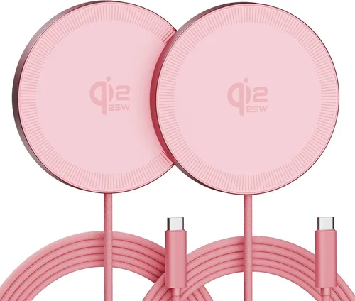 Miniatura 14 de Cargador inalámbrico magnético de 25 W: almohadilla de carga plana para iPhone 17, 16, 15, 14, 13, 12 Pro Max, Google Pixel, AirPods-Slim portátil