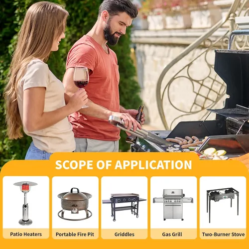 Miniatura 6 de GasSaf Regulador de propano de 3 pies con manguera, piezas de gas propano de baja presión para parrilla Weber, parrillas Blackstone, calentadores