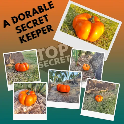 Miniatura 5 de Caja de llaves oculta, calabaza - Llavero secreto al aire libre para decoración de jardín y Halloween, dispositivo de ocultación de llaves