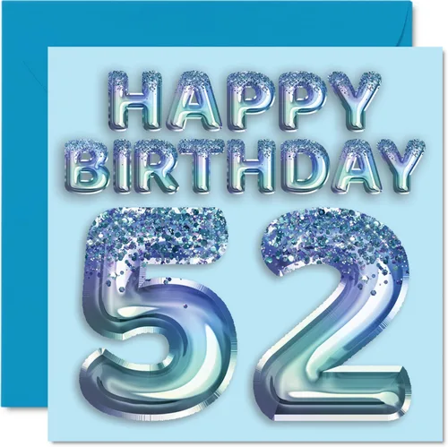Miniatura 121 de Stuff4 Tarjeta de primer cumpleaños para niños, globo de fiesta con purpurina azul, tarjetas de feliz cumpleaños para niño de 1 año, nieto, hijo, 57