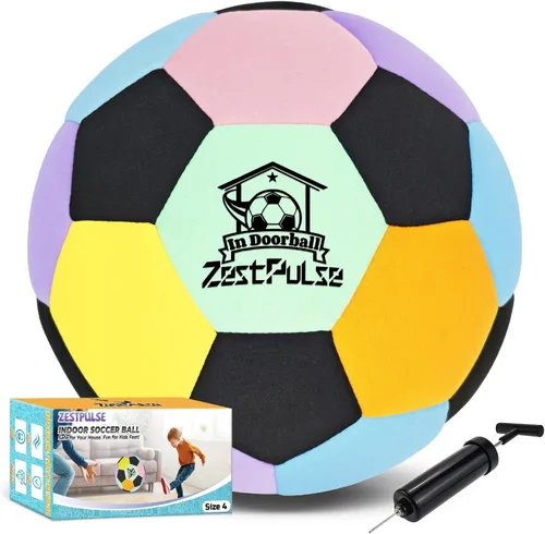Balón de fútbol suave para interiores, tamaño 4, divertida pelota silenciosa para niños y adolescentes, entrenamiento de drible en interiores,