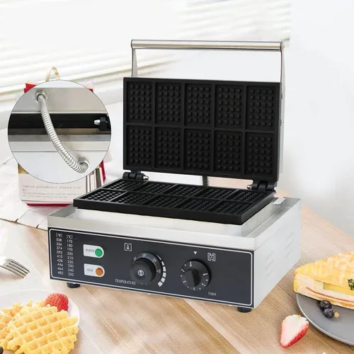 Miniatura 5 de Máquina de gofres comercial para hacer waffles, panadero, máquina eléctrica para panadero, máquina de gofres de 3.15 x 2.16 pulgadas, máquina