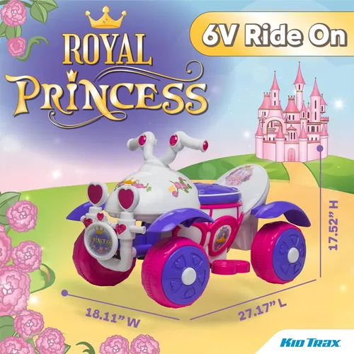 Miniatura 3 de Kid Trax Royal Princess 6V para niños pequeños, juguetes de montar para niños - Juguetes para niñas pequeñas, para interiores y exteriores, coche