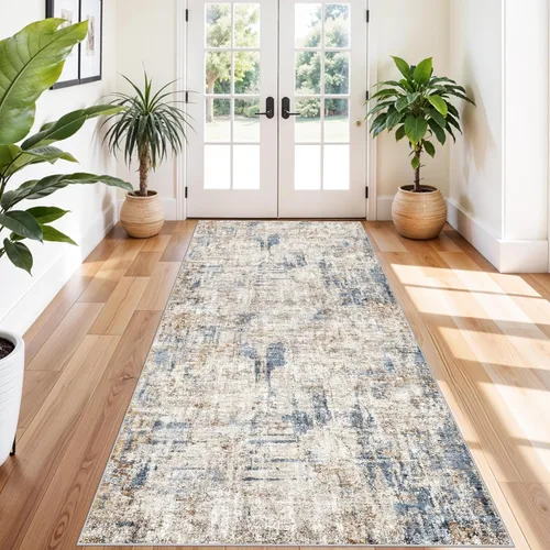 Miniatura 28 de Alfombra antideslizante lavable de 2 x 3 pies - Alfombra suave de pelo bajo para cocina, entrada y dormitorio - Tapete moderno para puerta