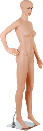 Miniatura 9 de HomGarden Maniquí femenino de cuerpo completo, soporte ajustable de 69 pulgadas, maniquí realista, maniquí de exhibición, modelo de vestido