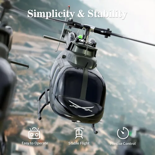 Miniatura 3 de Helicóptero RC simulado ultra alto, modelo a escala 27:1, helicóptero de control remoto coleccionable con vuelo automático para adultos