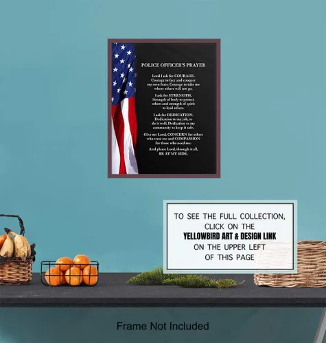 Miniatura 6 de Bandera patriótica de oración de oficial de policía – Cuadro decorativo de pared para el hogar, estación, oficina, decoración de sala de estar