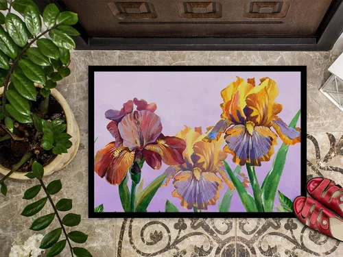 Miniatura 3 de Caroline's Treasures BB7445MAT - Felpudo con diseño de iris morado y amarillo, 18 x 27 pulgadas, para interiores y exteriores, para entrada