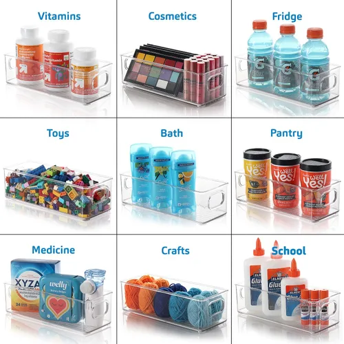 Miniatura 3 de Organización y almacenamiento de despensa – Contenedores organizadores de refrigerador – Contenedores organizadores apilables transparentes