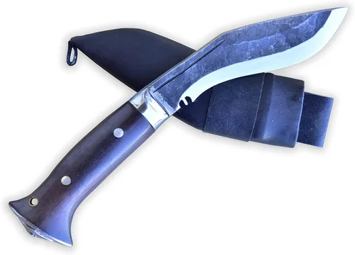 GK&CO. Kukri House Kukri/Khukuri genuino - Hoja negra de 5 pulgadas (sin óxido) Panawal Khukuri - Fábrica hecha a mano en Nepal.