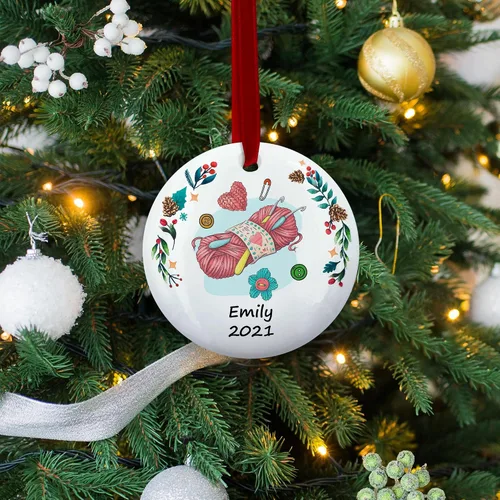Miniatura 5 de Adorno de Navidad personalizado de ganchillo, adorno de ganchillo