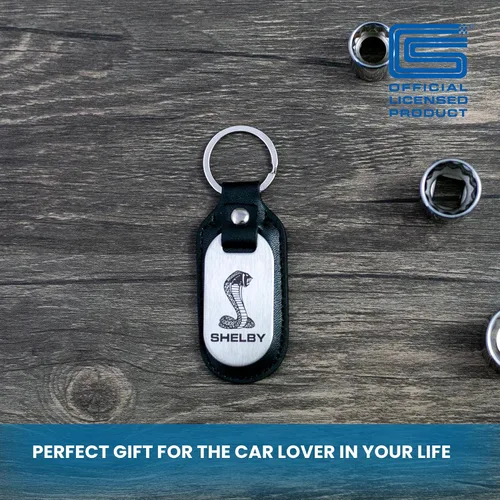 Miniatura 3 de Shelby Cobra Snake - Llavero FOB de acero inoxidable con licencia oficial Shelby®, hecho de acero inoxidable (llavero) y piel auténtica, fabricado