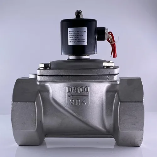 Miniatura 5 de DN100 4in 304 Stainless Steel Normally Closed Solenoid Valve, AC220V DC24V Two-position Two-way Water Valve 1Pcs(220VAC_NBR 80 CELSIUS)