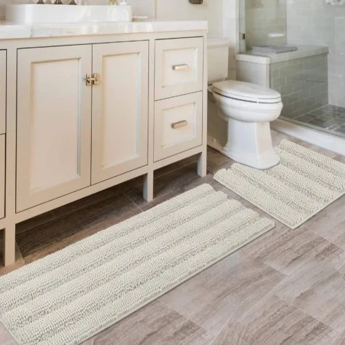 Miniatura 114 de H.VERSAILTEX - Alfombras de baño, juego de 2 piezas, alfombra de contorno para baño, juego de alfombras para inodoro, alfombra antideslizante