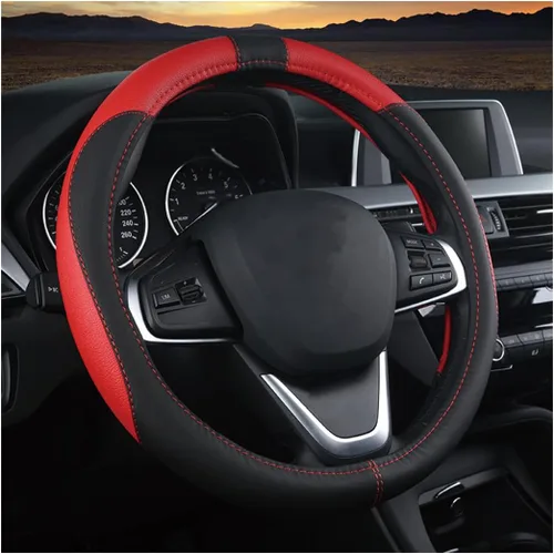 Miniatura 9 de BESULEN Funda para volante de automóvil, protector de volante de cuero suave, fundas universales antideslizantes para volante, agarre cómodo