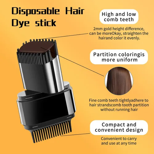Miniatura 4 de Cepillo de tinte para el cabello, barra de color de cabello, peine portátil de tinte para el cabello para cobertura de cabello gris, impermeable y a