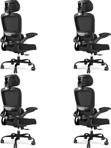 Miniatura 21 de TRALT Silla de oficina ergonómica, silla de escritorio de malla para el hogar de 330 libras, sillas de escritorio de oficina con ruedas, cómodas
