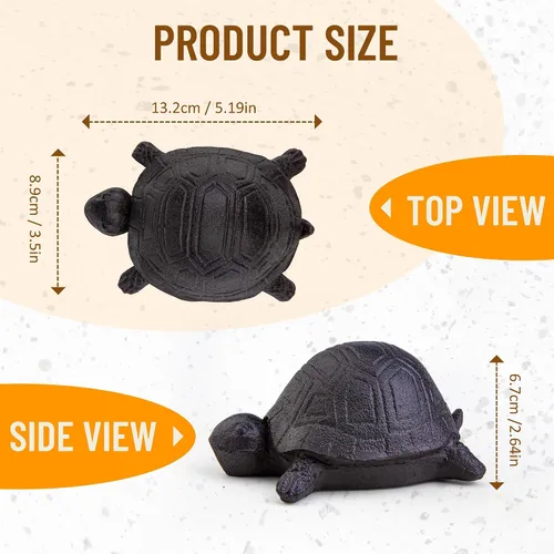 Miniatura 3 de BarGifts Oculta una llave fuera de la falsa llave de roca oculta aspecto de tortuga para jardín o patio, caja de almacenamiento secreta para llaves