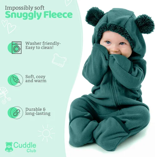 Miniatura 8 de Enterizo de vellón para bebé, rómper de una sola pieza con capucha para niños, ropa para exteriores, chaqueta infantil
