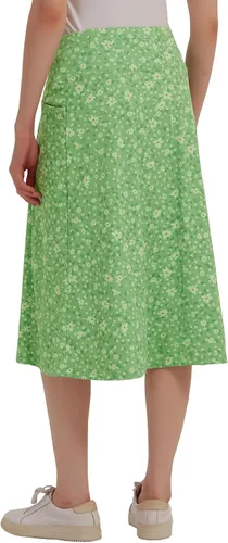 Miniatura 48 de NOOYME Falda pantalón de 28 pulgadas para mujer con 3 bolsillos, modesta, longitud hasta la rodilla, atlética, midi