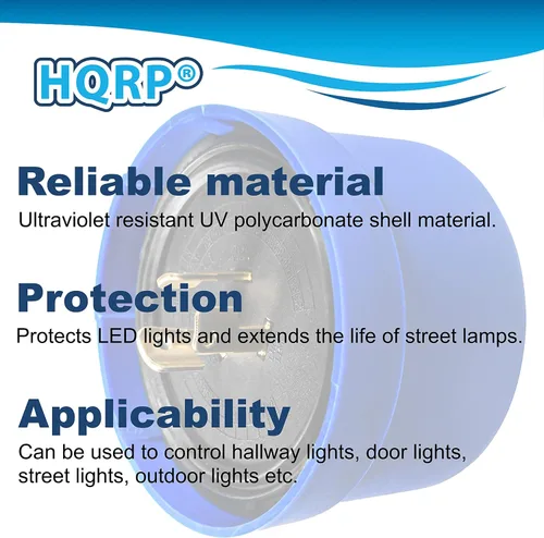 Miniatura 5 de HQRP Paquete de 2 interruptores de luz para exteriores con sensor de fotocélula del atardecer al amanecer, control fotoeléctrico, enchufe de bloqueo