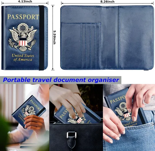 Miniatura 5 de Herain Soporte para pasaporte, cartera para pasaporte, funda para pasaporte, accesorios de viaje, funda de metal para pasaporte, libro de pasaporte