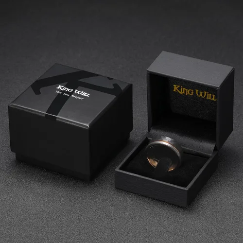 Miniatura 109 de King Will Anillo de boda de carburo de tungsteno para hombre con diseño de ranura, 6/7/0.315 in de ancho, acabado cepillado/pulido para hombre