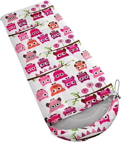 Miniatura 4 de AILONEN Saco de dormir de campamento de dibujos animados para niños y niñas, adultos, ligero e impermeable, 3 estaciones, clima cálido y frío