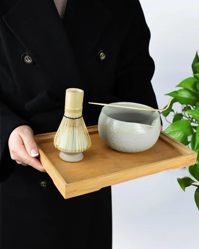 Miniatura 7 de Artcome Juego de herramientas Matcha: cuenco con boquilla de vertido, batidor, soporte para batidor, cuchara de té, colador matcha, cuchara de té