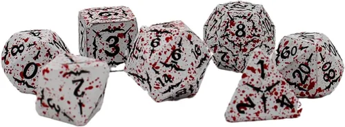 Miniatura 22 de Juego de dados de metal con escamas de dragón en color negro con caja de exhibición, perfecto para juegos, equilibrio adecuado y distribución