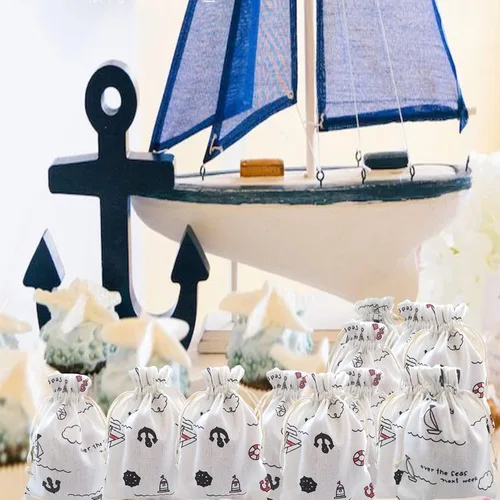 Miniatura 7 de RIGHTA TECH Bolsas de regalo náutico, bolsas de regalo náutico, bolsa de regalo con cordón, anclajes náuticos, bolsa de regalo para boda, fiesta