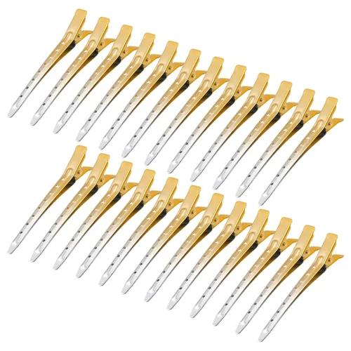 Miniatura 36 de 24 Paquetes de Pinzas Pico de Pato, Bantoye 2.75 Pulgadas Pinzas de Cocodrilo Rizadoras de Metal Antioxidante con Agujeros para Peinado del Cabello