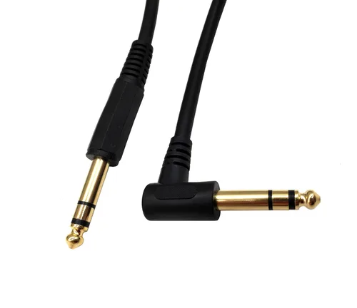 Miniatura 3 de Cable de instrumento de guitarra de 1/4 de pulgada, ángulo de 90 grados, conector TRS macho a 1/4 de pulgada, cable de audio TRS macho para guitarra