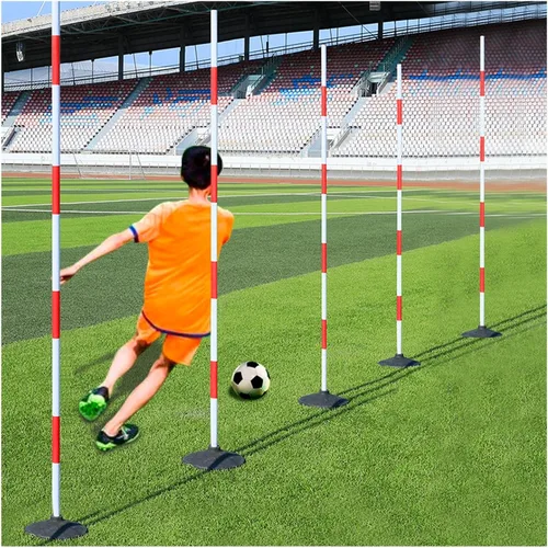 YXXSDP Juego de bastones de agilidad de fútbol desmontables, paquete de 5 palos de entrenamiento flexibles, para entrenamiento de fútbol,