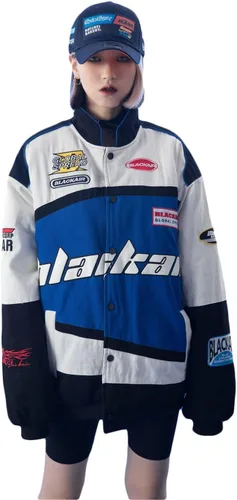 Vamtac Vintage Hombres Motocicleta Bomber Varsity Chaquetas Gráfico Casual Flojo Hip-Hop Letterman Streetwear Uniformes, 01-Blanco