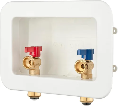 Miniatura 12 de Caja de salida para lavadora PEX-B con pararrayos de martillo y drenaje central, entrada de 1/2 pulgada PEX-B 1807 con lengüeta de crimpado x salida