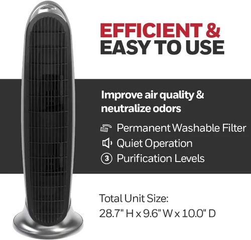 Miniatura 3 de Honeywell HFD-120-Q QuietClean Purificador de Aire con Filtros Lavables Permanentes, Habitaciones Medianas (170 pies cuadrados), Negro