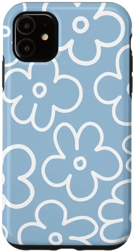 Miniatura 7 de Funda floral para iPhone 14 Cute Sky Blue and White Flower Pattern Wildflower